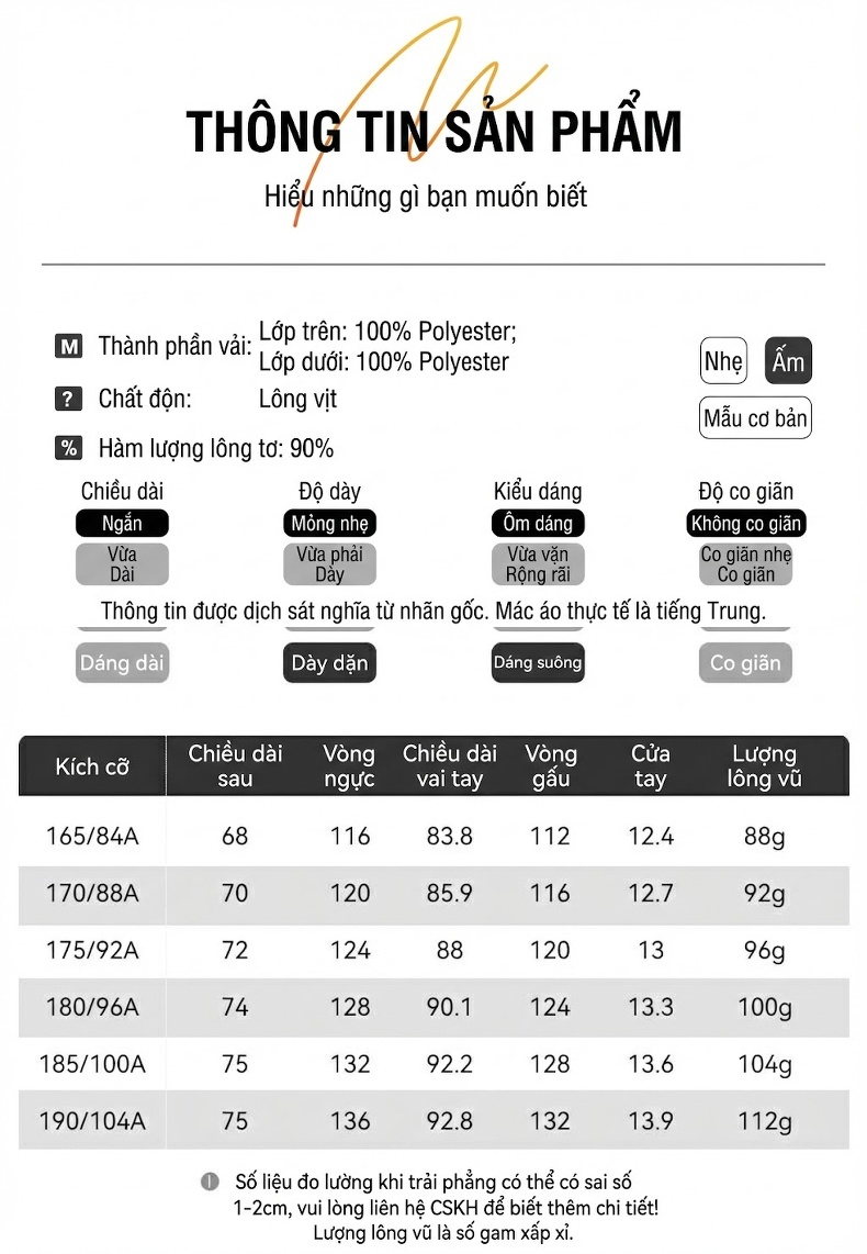 Áo khoác phao dáng rộng có mũ trùm đầu phong cách outdoor cho cặp đôi chi tiết 10