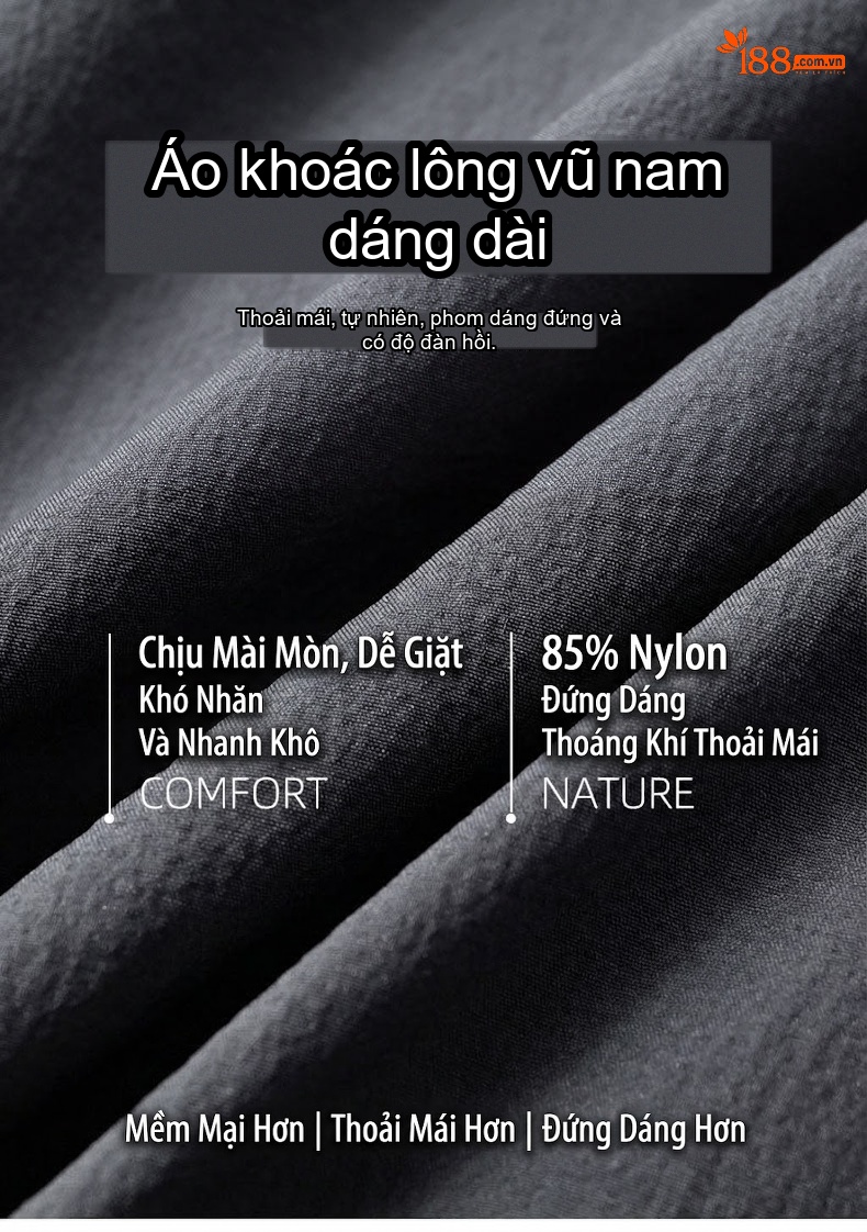 Áo Khoác Phao Lông Vũ Nam Cao Cấp Dáng Đứng Có Khóa Kéo Giữ Ấm Màu Xám chi tiết 1