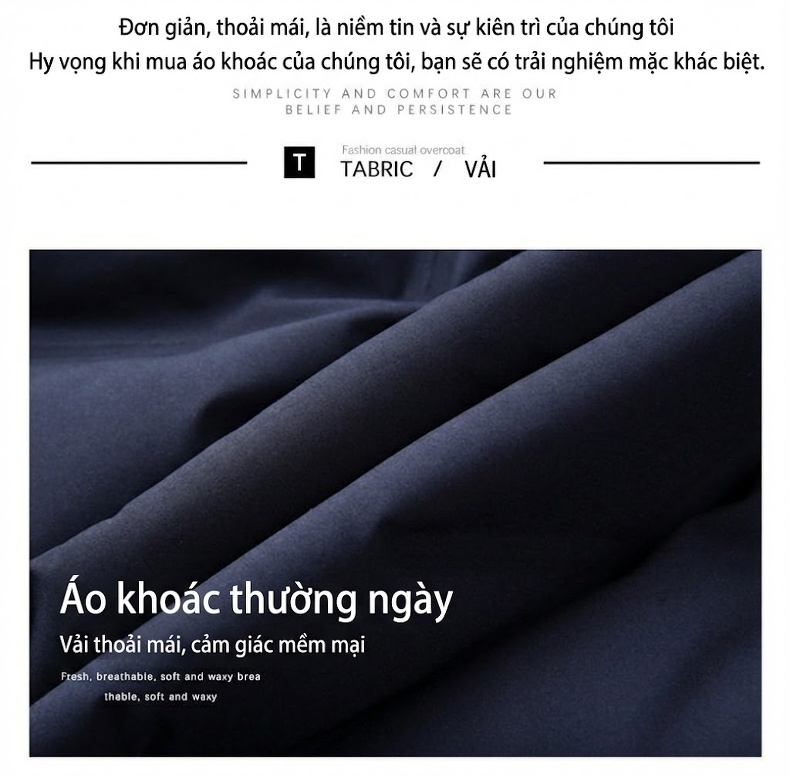 Áo Khoác Phao Lông Vũ Nam Dáng Ngắn Cổ Bẻ Lông Vịt Trắng 90 Giữ Ấm Màu Xám, Xanh Navy, Đen chi tiết 3
