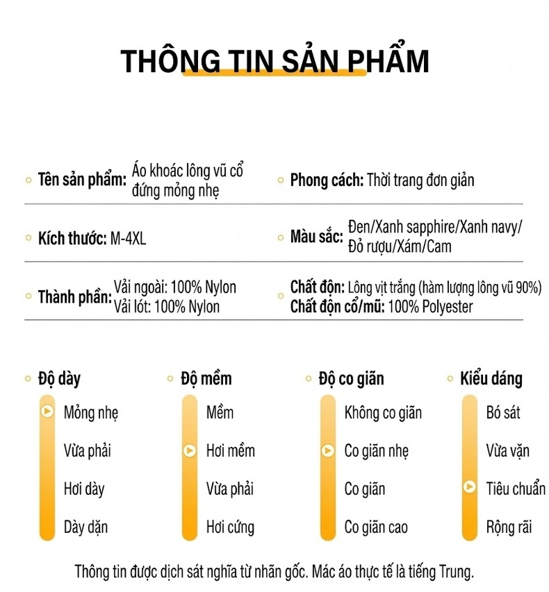 Áo Khoác Phao Lông Vũ Nam Dáng Ngắn Có Mũ Trùm Đầu Mỏng Nhẹ Màu Xám, Đen, Xanh Navy, Đỏ Rượu chi tiết 29