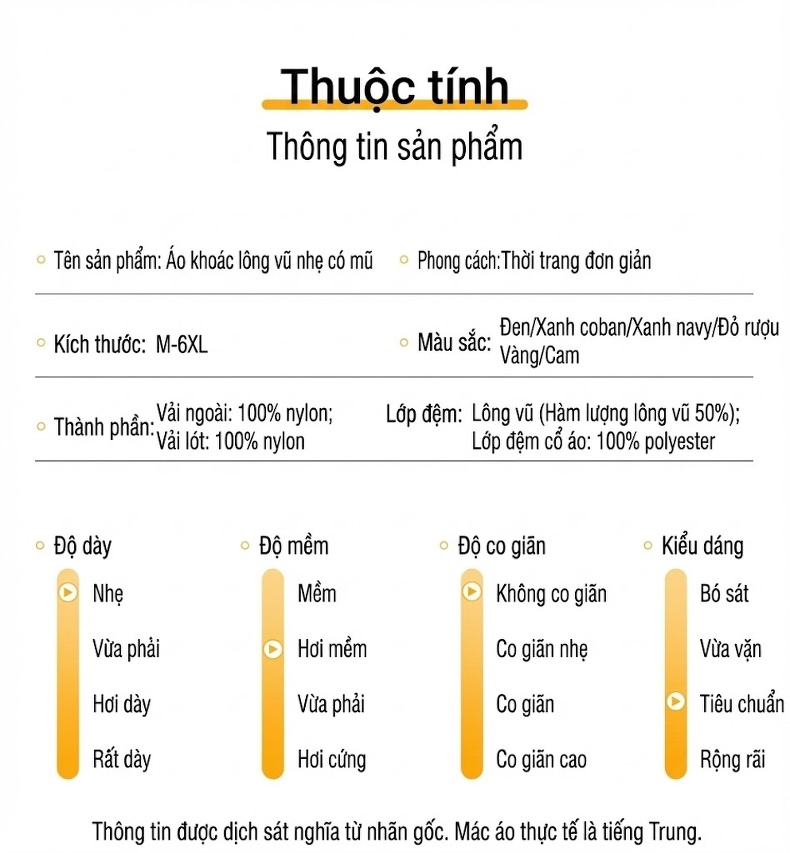 Áo Khoác Phao Lông Vũ Nam Dáng Ngắn Có Mũ Trùm Đầu Mỏng Nhẹ Màu Xám, Đen, Xanh Navy, Đỏ Rượu chi tiết 10