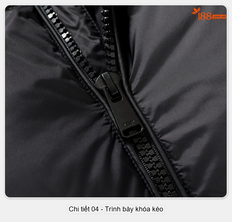 Áo Khoác Phao Lông Vũ Nam Nữ Dáng Rộng Mũ Trùm Đầu Có Thể Tháo Rời Màu Đen, Xanh Olive chi tiết 26