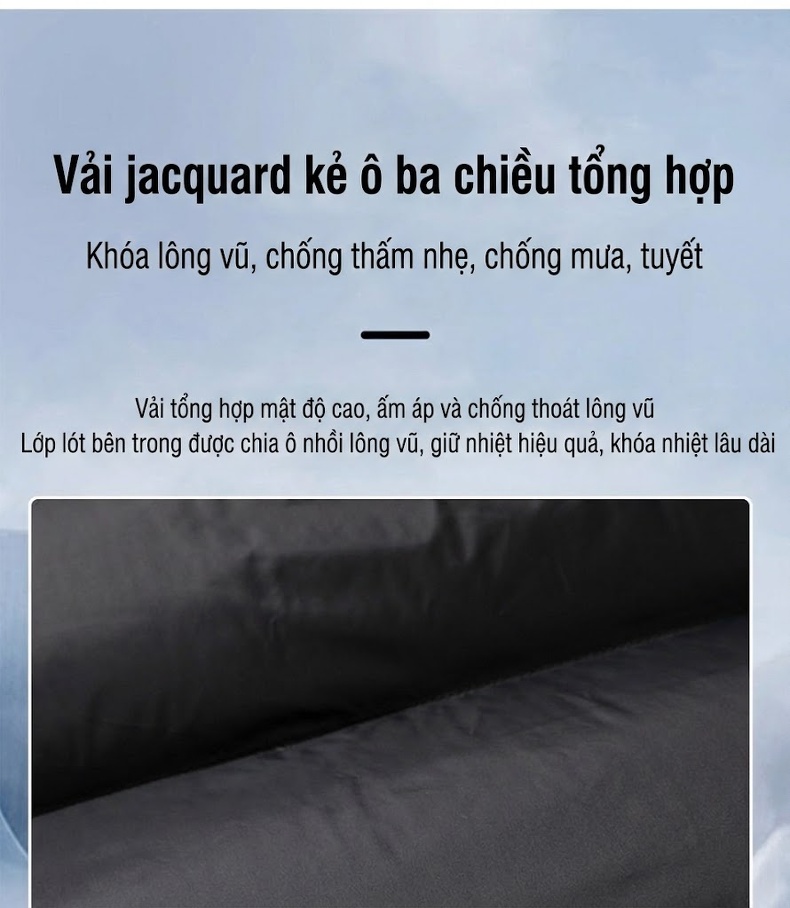 Áo Khoác Phao Lông Vũ Nam Nữ Dáng Rộng Mũ Trùm Đầu Có Thể Tháo Rời Màu Đen, Xanh Olive chi tiết 2