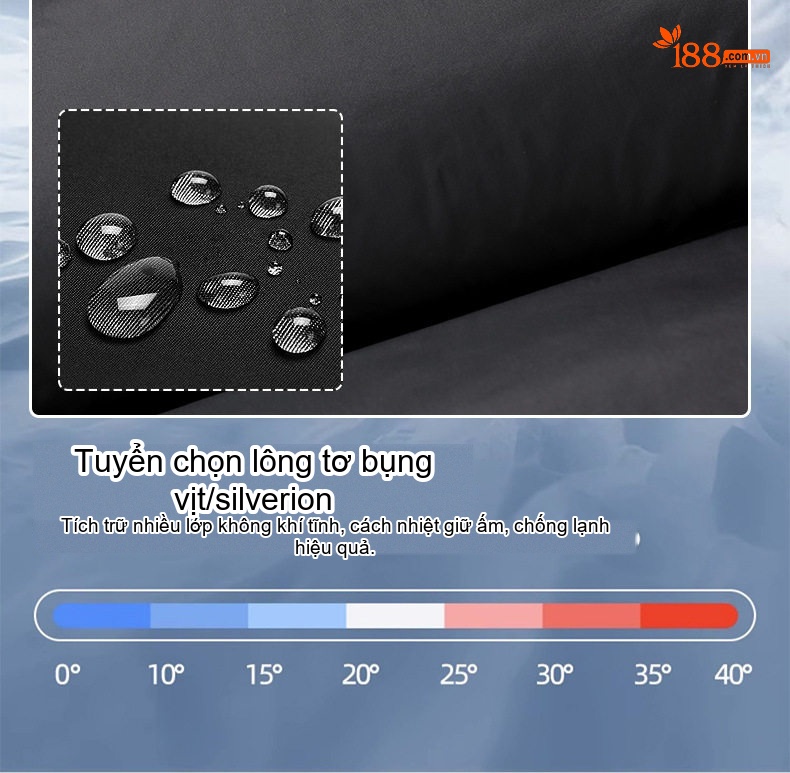 Áo Khoác Phao Lông Vũ Nam Nữ Dáng Rộng Mũ Trùm Đầu Có Thể Tháo Rời Màu Đen, Xanh Olive chi tiết 3