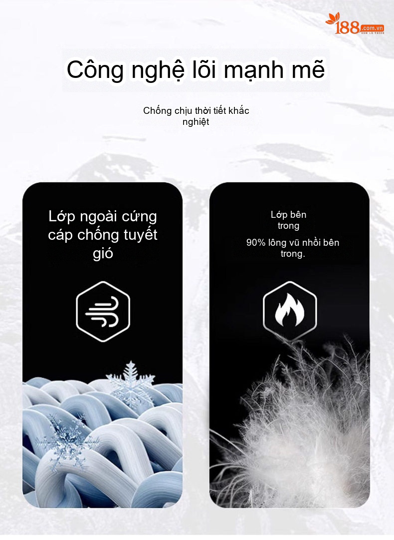 Áo Khoác Phao Lông Vũ Nam Trung Niên Cổ Bẻ Kiểu Dáng Áo Vest Dáng Dài Màu Xanh Navy chi tiết 2