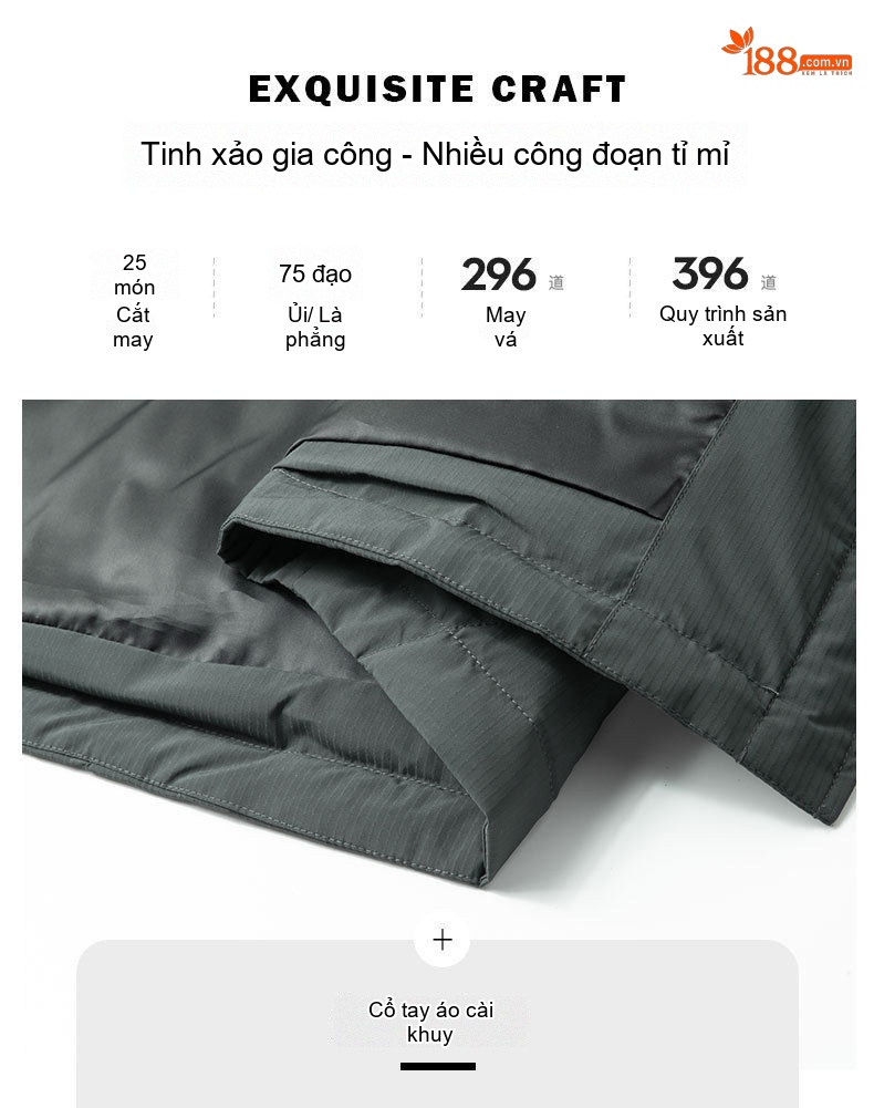 Áo Khoác Phao Nam 90% Lông Vịt Cổ Bẻ Dáng Công Sở Giữ Ấm Màu Đen, Xanh chi tiết 5