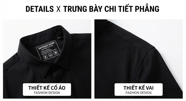 Áo Khoác Phao Nam 90% Lông Vịt Trắng Dáng Sơ Mi Giữ Ấm Màu Đen chi tiết 19