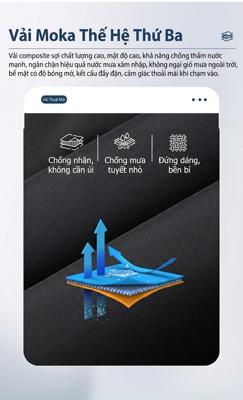Áo Khoác Phao Nam 90% Lông Vịt Trắng Dày Dặn Cổ Đứng Chống Gió Màu Đen, Xám chi tiết 4
