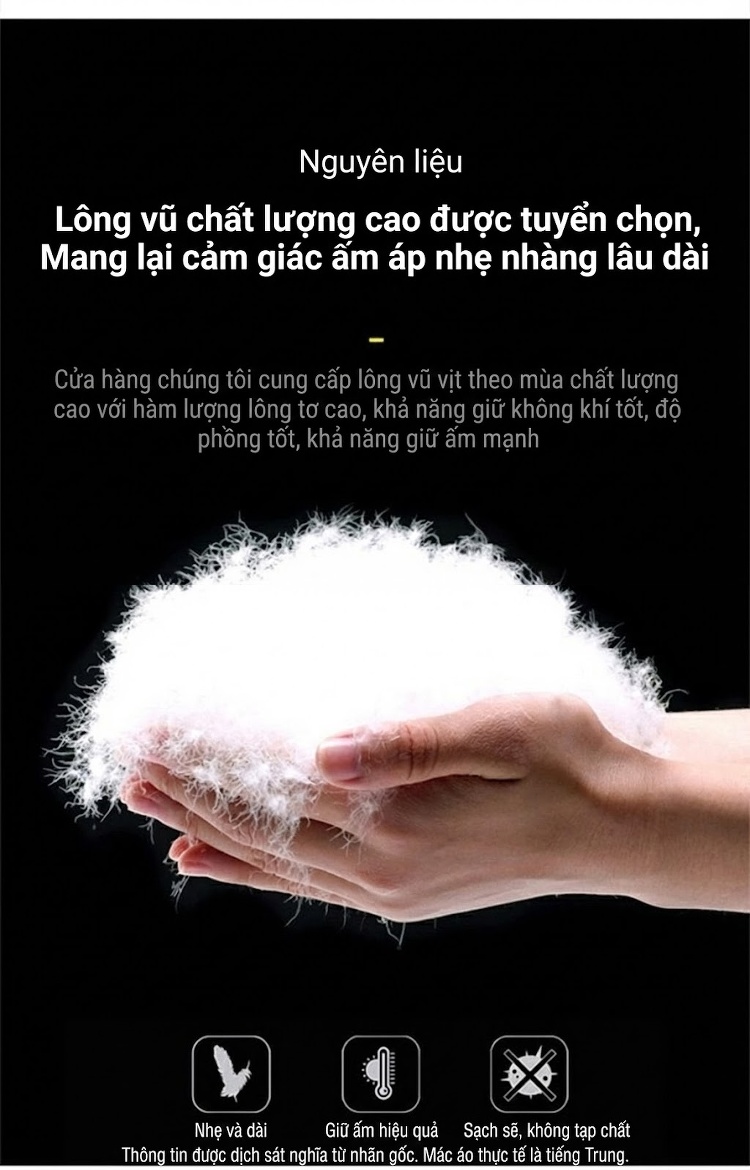 Áo Khoác Phao Nam Cổ Bóng Chày Dày Dặn Giữ Ấm Lông Vũ Trắng Màu Đỏ, Trắng, Xám, Đen... chi tiết 5