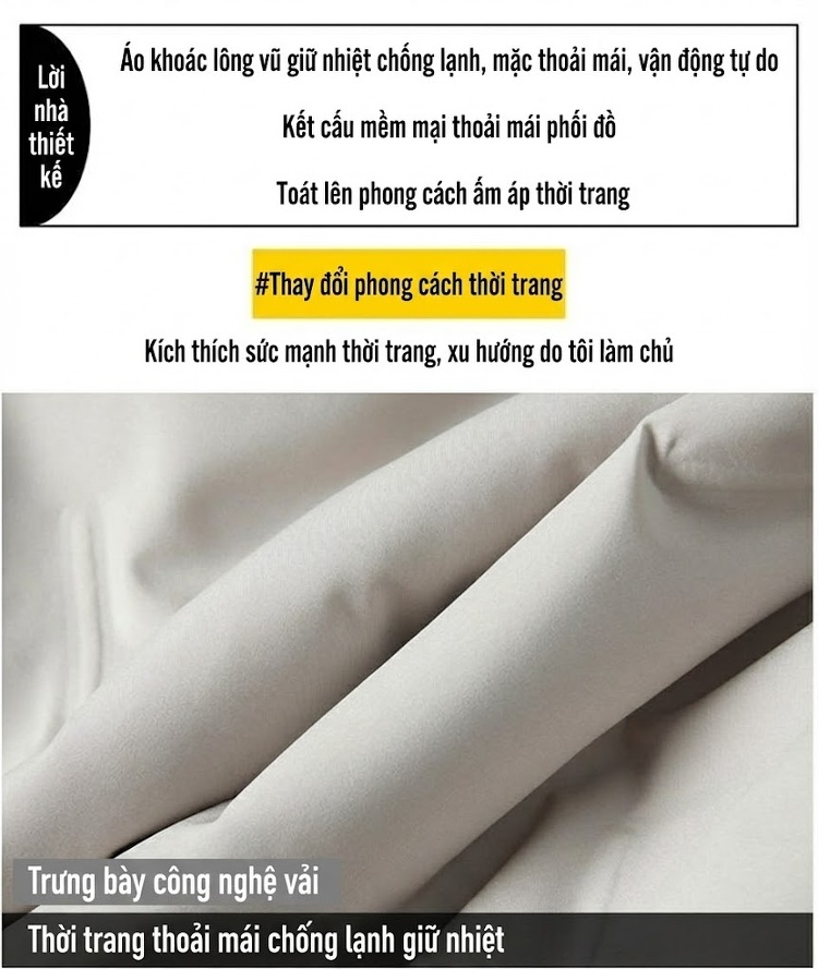 Áo Khoác Phao Nam Cổ Bóng Chày Dày Dặn Giữ Ấm Lông Vũ Trắng Màu Đỏ, Trắng, Xám, Đen... chi tiết 1