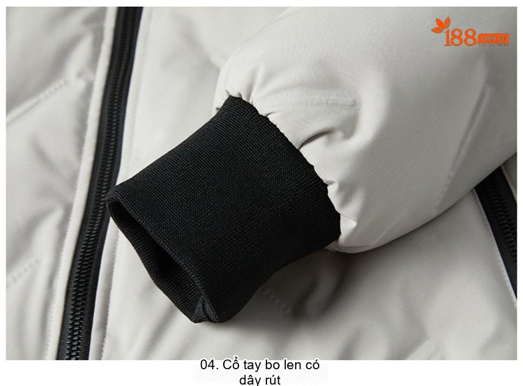 Áo Khoác Phao Nam Cổ Bóng Chày Dày Dặn Giữ Ấm Lông Vũ Trắng Màu Đỏ, Trắng, Xám, Đen... chi tiết 19