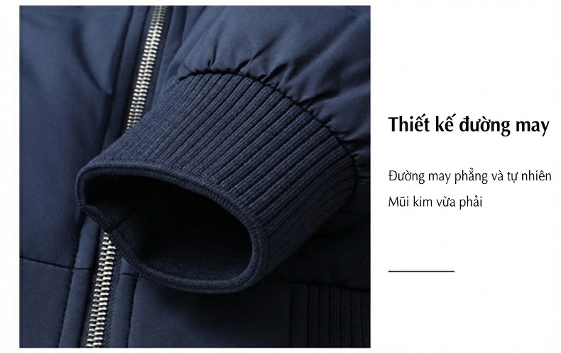 Áo Khoác Phao Nam Cổ Bóng Chày Ngắn Tay Giữ Ấm Màu Xám, Trắng, Đen, Xanh Navy... chi tiết 7
