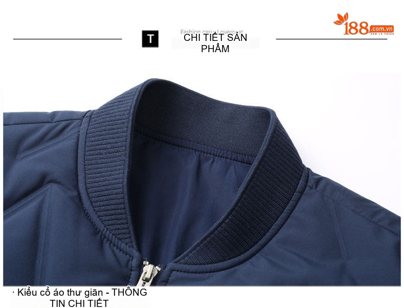Áo Khoác Phao Nam Cổ Bóng Chày Ngắn Tay Giữ Ấm Màu Xám, Trắng, Đen, Xanh Navy... chi tiết 36