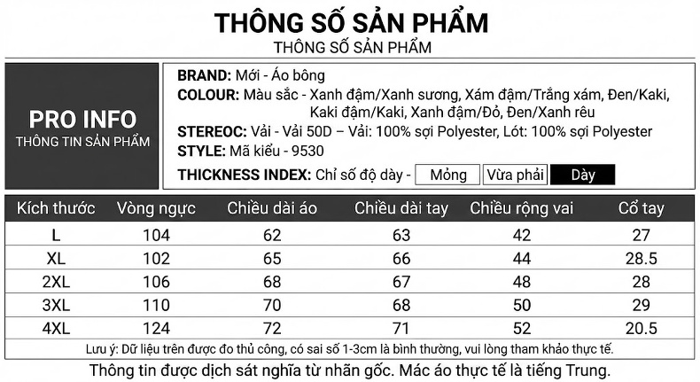Áo Khoác Phao Nam Cotton Dáng Ngắn Graphene Chống Gió Màu Xanh Navy, Xám, Đen, Be... chi tiết 7