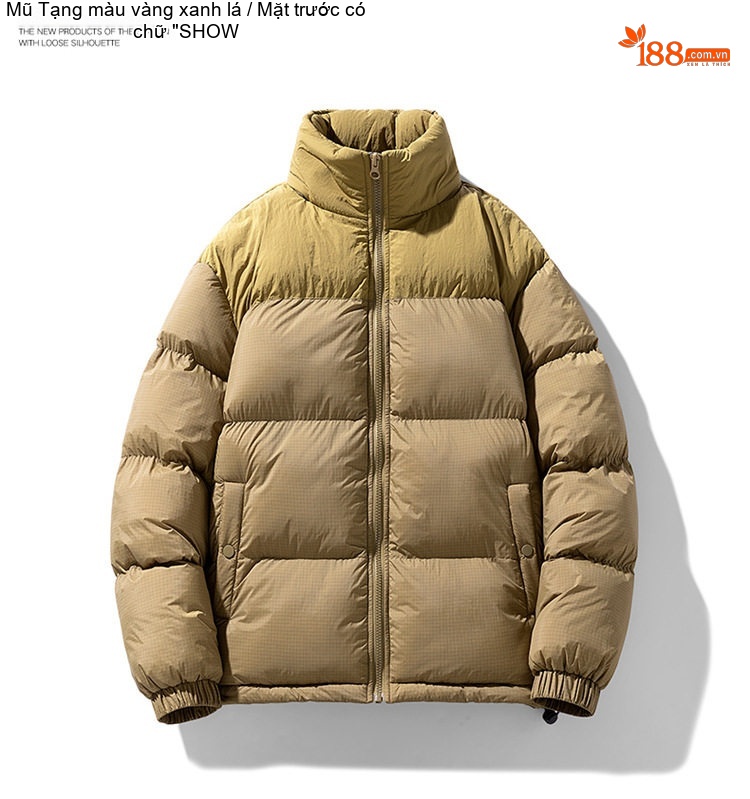 Áo Khoác Phao Nam Cotton Dày Dặn Có Mũ Trùm Đầu Phong Cách Casual Màu Be, Đen chi tiết 9