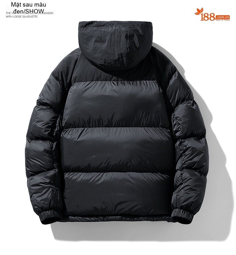 Áo Khoác Phao Nam Cotton Dày Dặn Có Mũ Trùm Đầu Phong Cách Casual Màu Be, Đen chi tiết 14