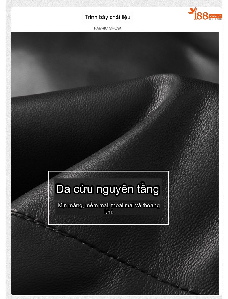 Áo Khoác Phao Nam Da Thật Da Cừu Lót Lông Vũ Cổ Đứng Dáng Ngắn Màu Đen chi tiết 4