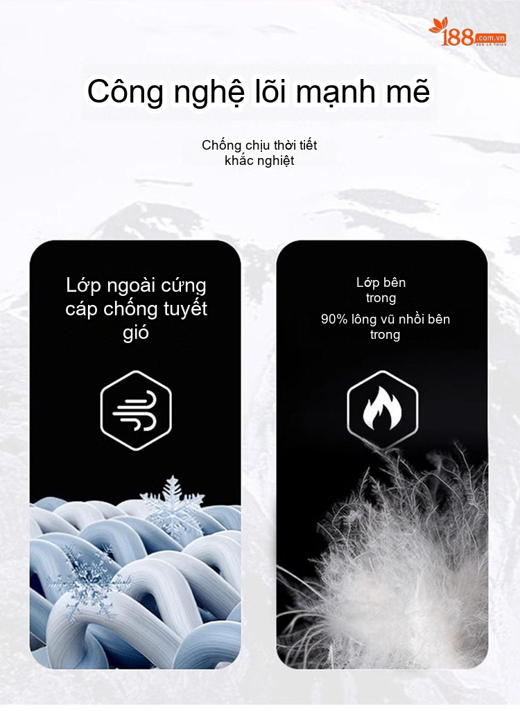 Áo Khoác Phao Nam Dáng Dài Cổ Bẻ Lót Lông Vũ Tháo Rời Ấm Áp Phong Cách Doanh Nhân chi tiết 2