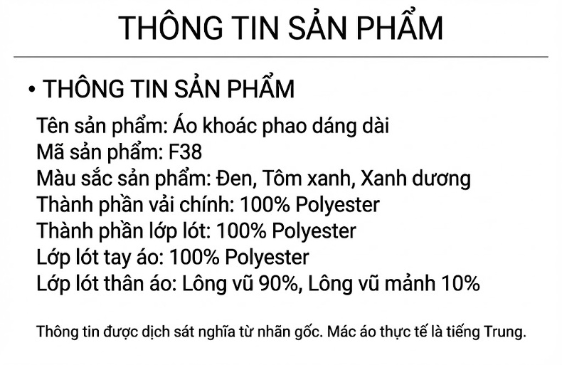Áo Khoác Phao Nam Dáng Dài Lông Vũ Vịt Trắng Tiêu Chuẩn 90, Phong Cách Business Casual Màu Đen, Xanh Navy chi tiết 13