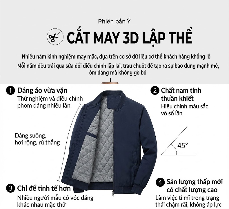 Áo Khoác Phao Nam Dáng Dài Lông Vũ Vịt Trắng Tiêu Chuẩn 90, Phong Cách Business Casual Màu Đen, Xanh Navy chi tiết 9