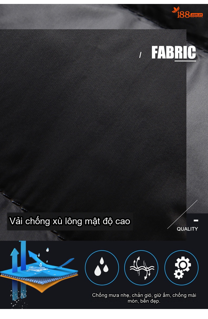 Áo Khoác Phao Nam Dáng Ngắn Có Mũ Trùm Đầu Dày Dặn Giữ Ấm Phong Cách Thời Trang Màu Đen chi tiết 27