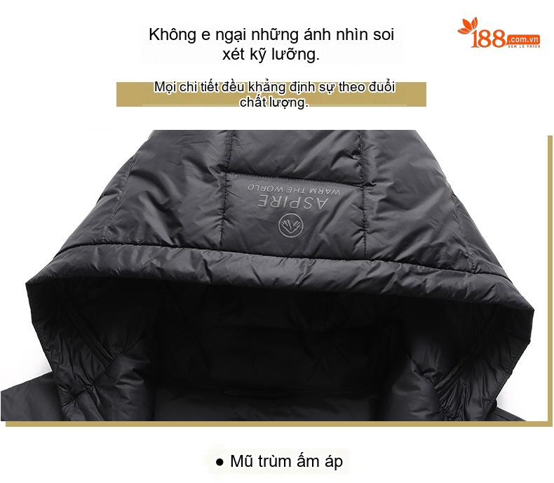 Áo Khoác Phao Nam Dáng Ngắn Có Mũ Trùm Đầu Dày Dặn Giữ Ấm Phong Cách Thời Trang Màu Đen chi tiết 29