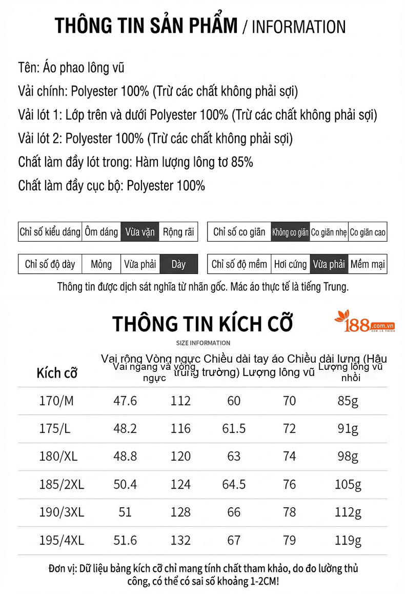 Áo Khoác Phao Nam Dáng Thể Thao Dày Dặn Chống Gió Mùa Đông Màu Vàng, Xanh, Đen chi tiết 12