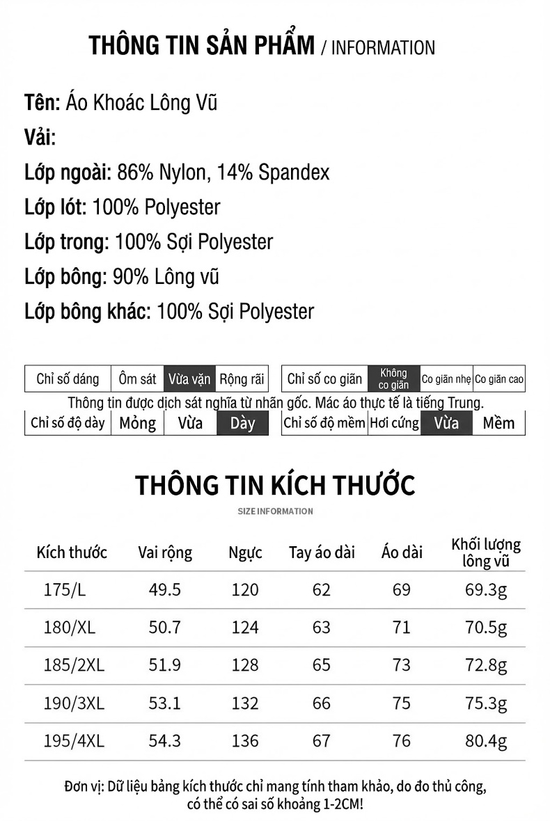 Áo Khoác Phao Nam Khuy Cài Thẳng Hàng Lông Vũ Trắng 90 Kiểu Dáng Công Sở Màu Xanh Navy chi tiết 10