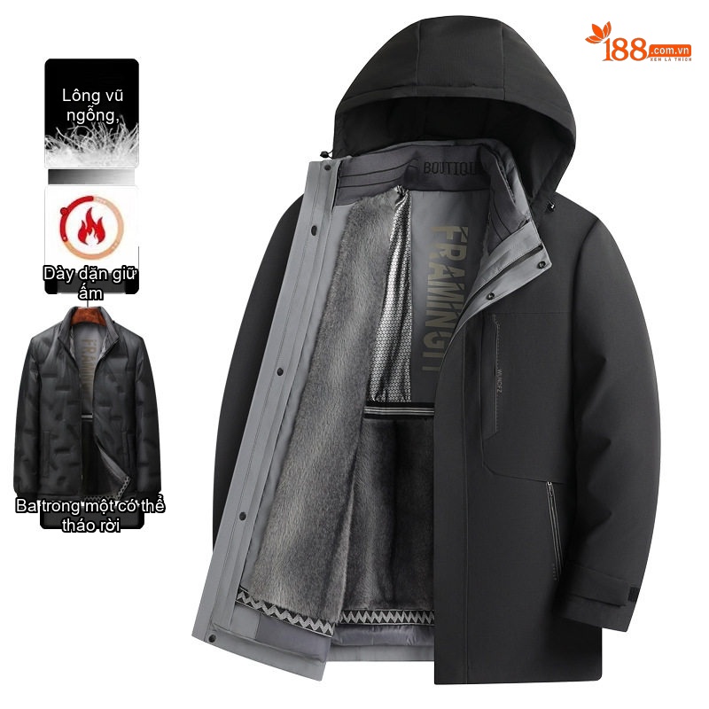 W3036 đen [ bàng quang lông xám ngỗng]