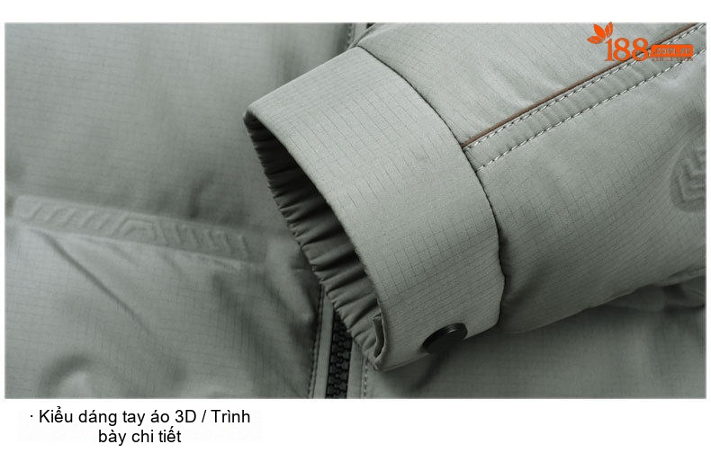Áo Khoác Phao Nam Lông Vũ Dày Dặn Cổ Trụ Giữ Ấm Màu Xám, Đen chi tiết 33