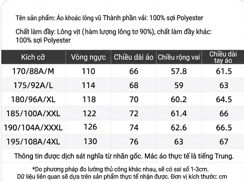 Áo Khoác Phao Nam Lông Vũ Dày Dặn Cổ Trụ Giữ Ấm Màu Xám, Đen chi tiết 11