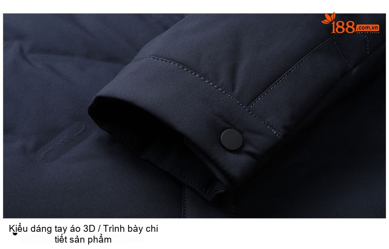 Áo Khoác Phao Nam Lông Vũ Mỏng Nhẹ Cổ Bẻ Màu Xám, Xanh Navy, Đen chi tiết 28