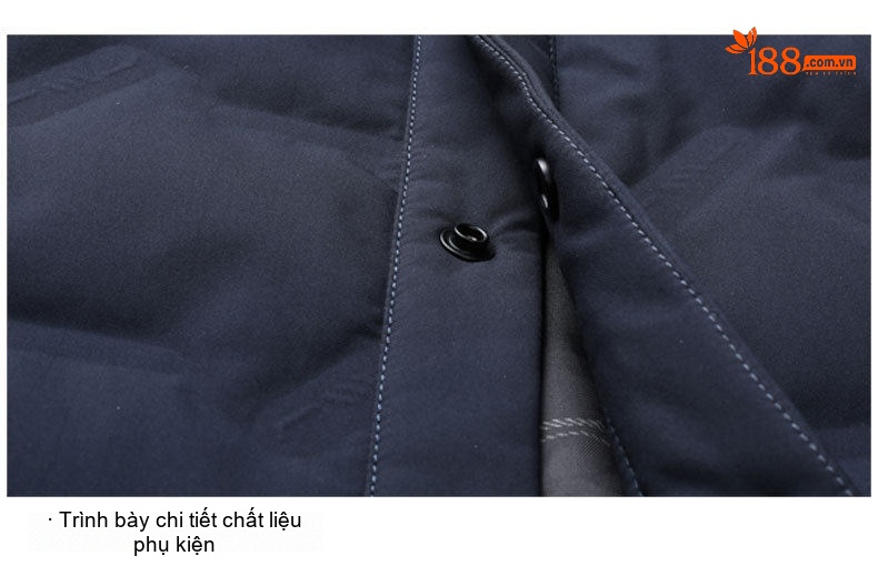 Áo Khoác Phao Nam Lông Vũ Mỏng Nhẹ Cổ Bẻ Màu Xám, Xanh Navy, Đen chi tiết 31