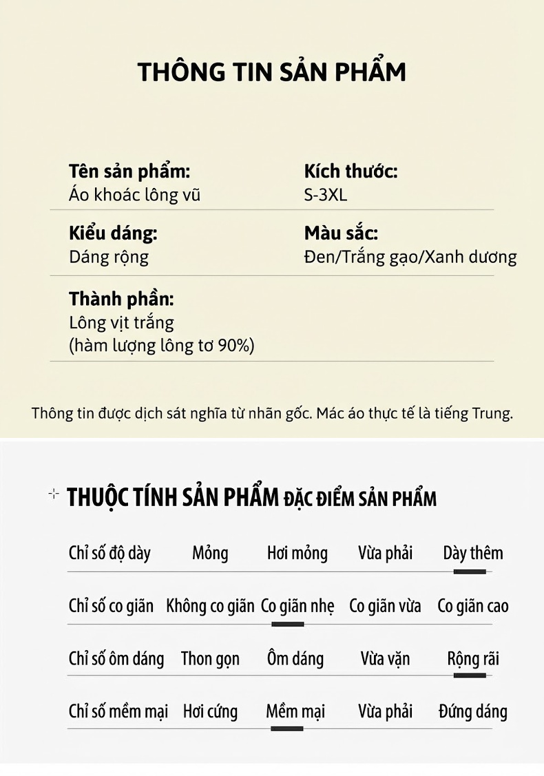 Áo Khoác Phao Nam Nữ 90% Lông Nhung Vịt Trắng Dáng Rộng Cổ Đứng Màu Xanh, Trắng, Đen chi tiết 6