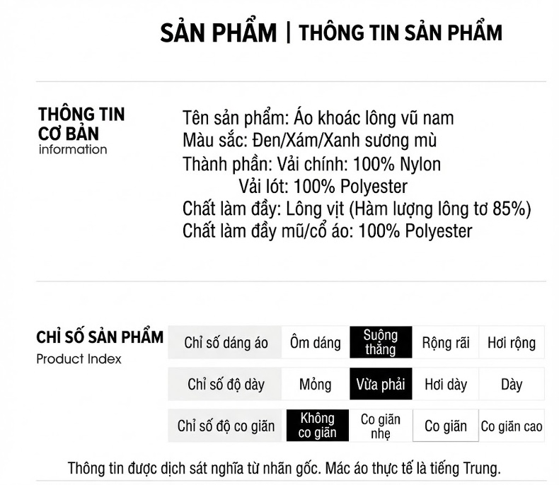 Áo Khoác Phao Nam/Nữ Cổ Trụ Dáng Ôm Ngắn Nhẹ Áo Khoác Lông Vũ Trắng Giữ Ấm Thời Trang Màu Đen, Xanh Navy, Xám... chi tiết 9