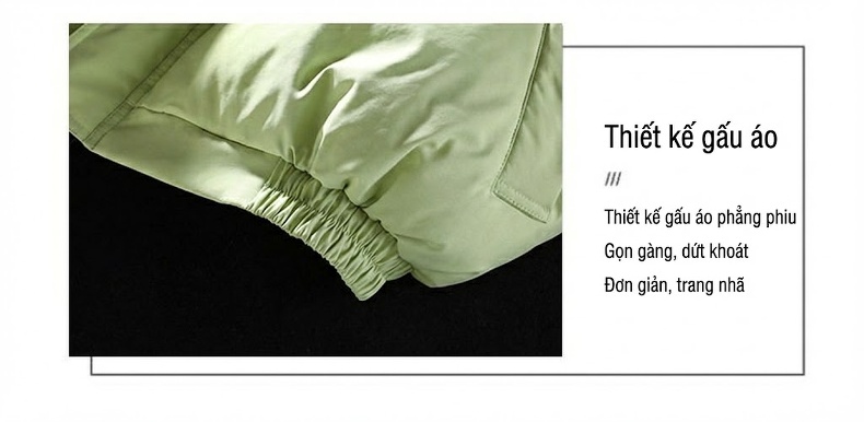 Áo Khoác Phao Nam Nữ Cotton Dáng Rộng Cổ Đứng Dày Dặn Màu Kem, Đen, Nâu, Xám... chi tiết 27
