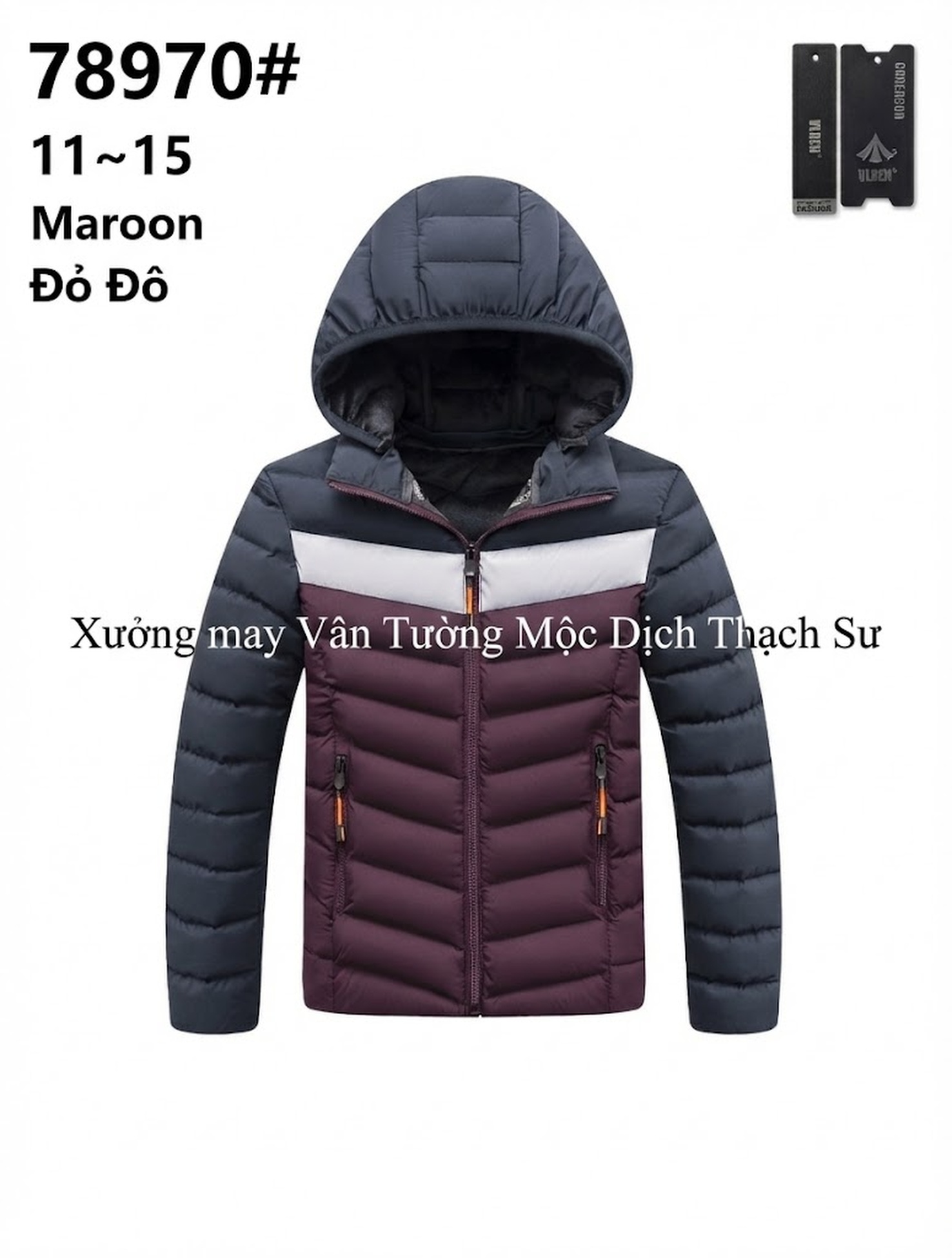 Áo Khoác Phao Nam Nữ Trẻ Em Có Mũ Trùm Đầu Lót Lông Dày Dặn Màu Đen, Vàng, Đỏ Nâu, Tím