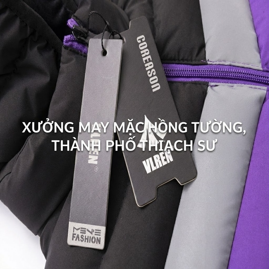 Áo Khoác Phao Nam Nữ Trẻ Em Có Mũ Trùm Đầu Lót Lông Dày Dặn Màu Đen, Vàng, Đỏ Nâu, Tím chi tiết 12