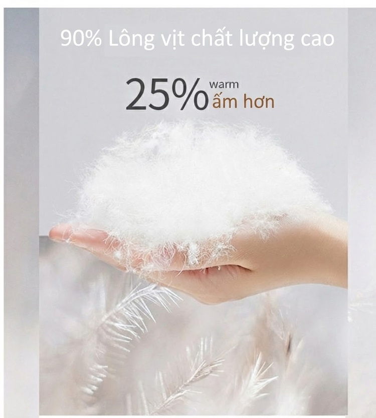 Áo Khoác Phao Nữ Cổ Trụ Ngắn Tay Bồng 90 Bạch Áp Nhung Màu Trắng, Đen, Tím chi tiết 5