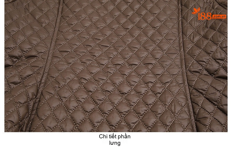 Áo Khoác Phao Nữ Cotton Trám Ô Cổ Bẻ Thiết Kế Nhỏ Nhắn Màu Đen, Nâu chi tiết 36