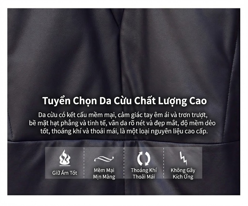 Áo Khoác Phao Nữ Da Cừu Dáng Dài Có Mũ Trùm Đầu Màu Đen chi tiết 3