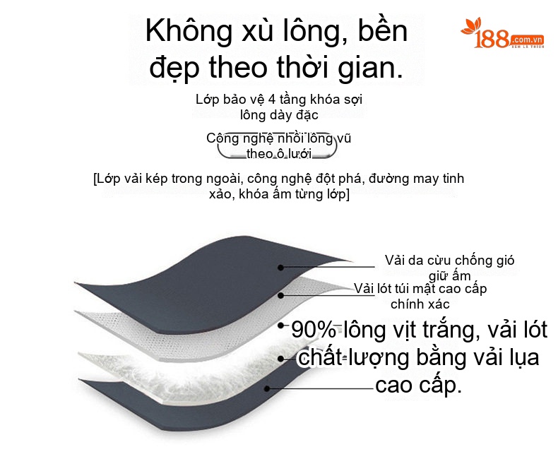 Áo Khoác Phao Nữ Da Cừu Dáng Dài Có Mũ Trùm Đầu Màu Đen chi tiết 6
