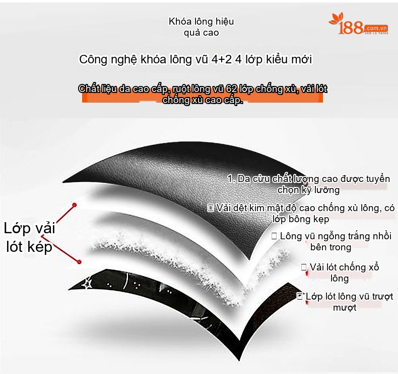 Áo Khoác Phao Nữ Da Cừu Dáng Dài Trung Niên Phong Cách Hải Ninh Màu Đen chi tiết 7