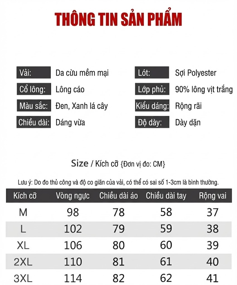 Áo Khoác Phao Nữ Da Cừu Dáng Dài Vừa Cổ Lông Thú Có Mũ Màu Đen, Xanh Lá chi tiết 5