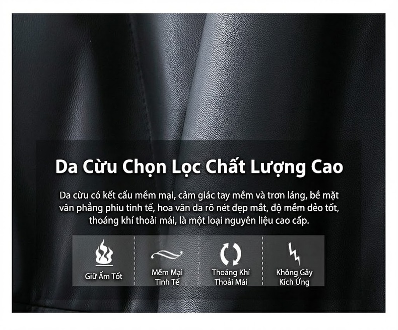 Áo Khoác Phao Nữ Da Cừu Thật Dáng Dài Có Mũ Lót Lông Chồn Màu Đen chi tiết 3