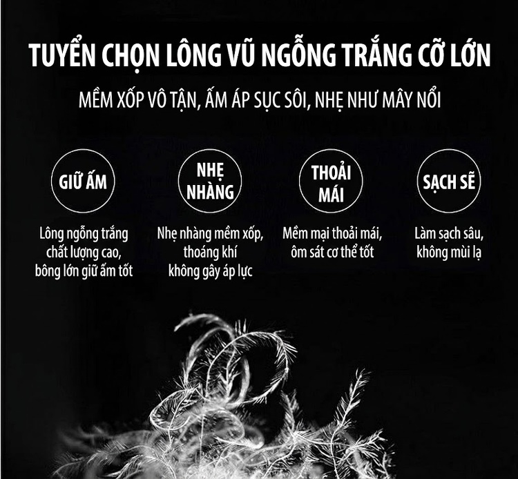 Áo Khoác Phao Nữ Da Thật Dáng Dài Vừa Lông Vũ Cổ Lông Màu Đen chi tiết 6