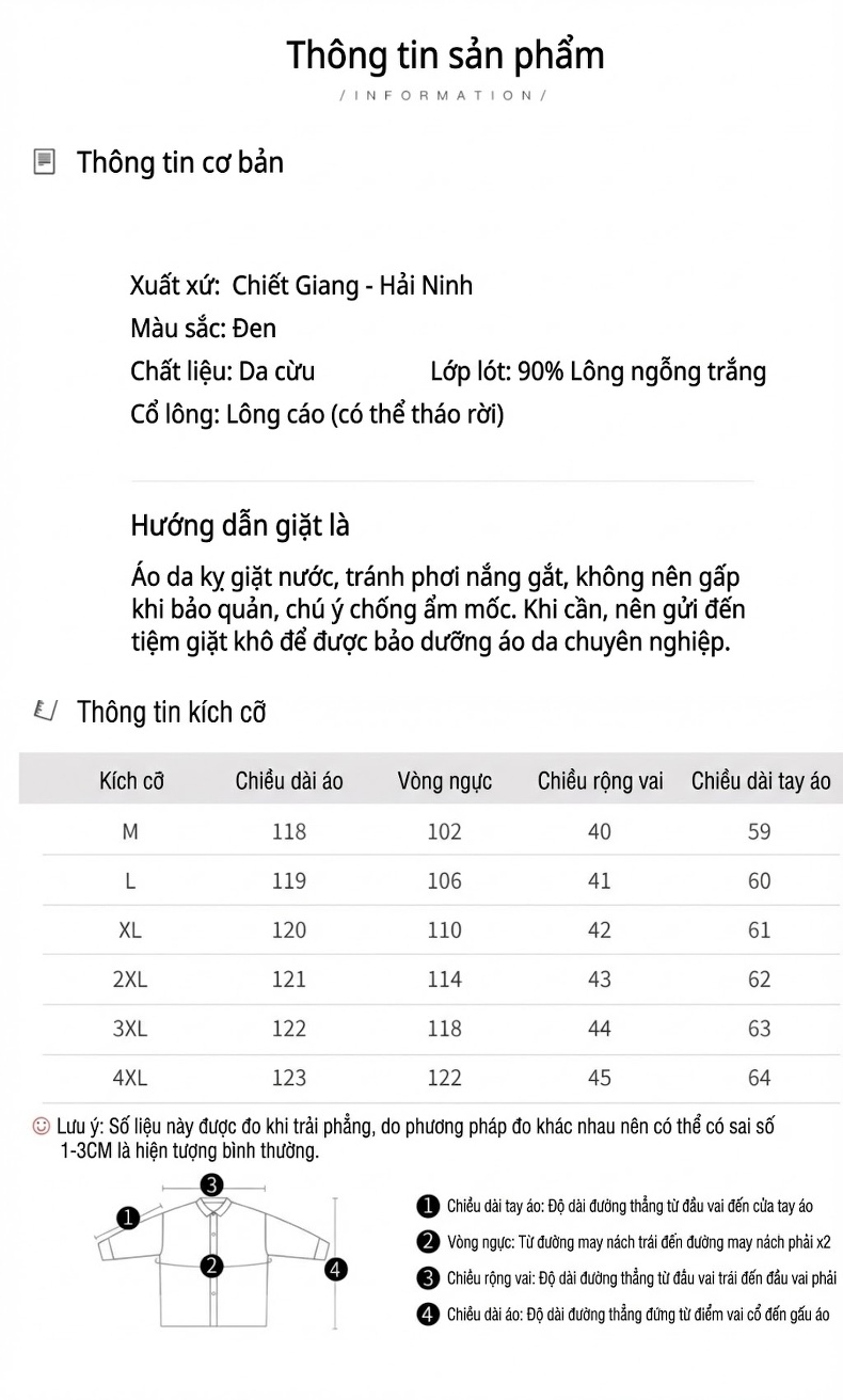 Áo Khoác Phao Nữ Da Thật Lông Vũ Dáng Dài Mùa Đông Màu Đen chi tiết 4