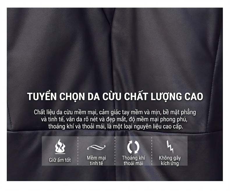 Áo Khoác Phao Nữ Dáng Dài Da Cừu Có Mũ Trùm Đầu Màu Đen chi tiết 3