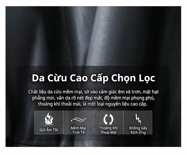 Áo Khoác Phao Nữ Dáng Dài Da Cừu Thật Có Mũ Lông Chồn, Thắt Lưng Eo Màu Đen chi tiết 4