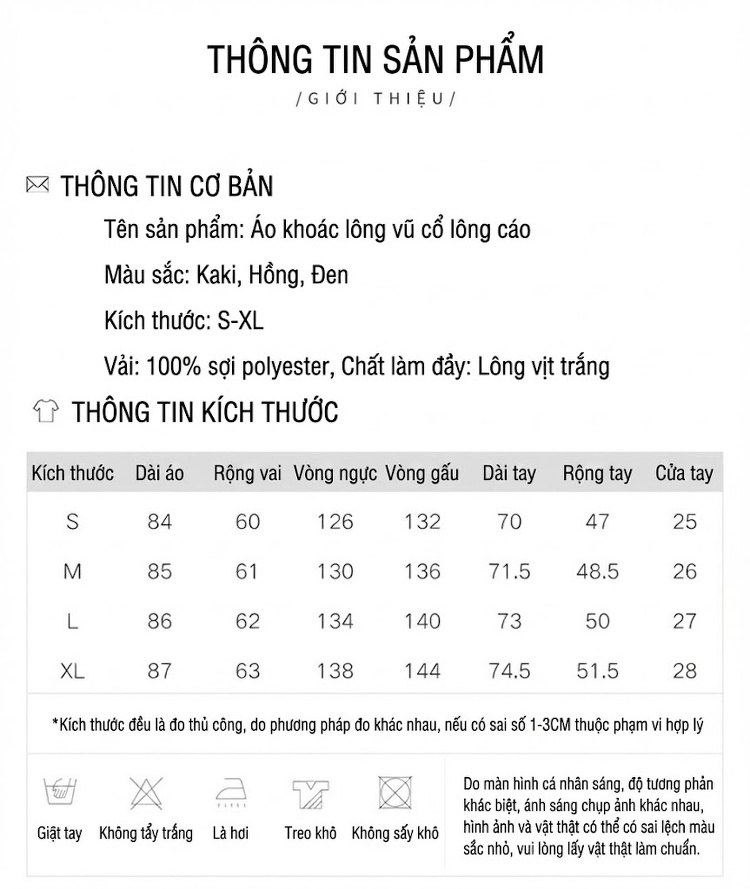 Áo Khoác Phao Nữ Dáng Dài Vừa Hàn Quốc Mũ Lông Thật Dày Dặn Màu Be, Đen, Hồng chi tiết 9